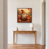 Golden Autumn Gnome Among Pumpkins – Hallway