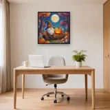 Moonlit Halloween Gnome with Jack-o'-Lantern – Office