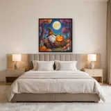 Moonlit Halloween Gnome with Jack-o'-Lantern – Bedroom