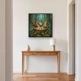 Three Gnomes' Picnic Tea on a Mossy Stump – Hallway