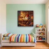 Candlelit Storybook Gnome in a Tree-Root Home – Kids room