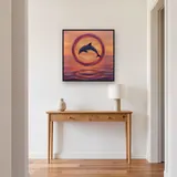 Dolphin Leaping Through Sunset Ring – Hallway