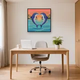 Tropical Sunset Dolphin Heart – Office
