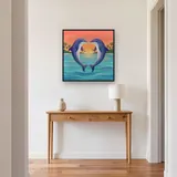 Tropical Sunset Dolphin Heart – Hallway