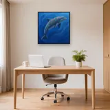 Mandala Dolphin in Deep Blue – Office