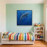 Mandala Dolphin in Deep Blue – Kids room