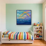 Six Dolphins Beneath a Double Rainbow – Kids room