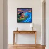 Orange Warrior Blue Energy Wave – Hallway