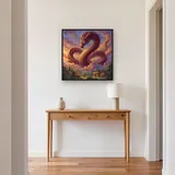 Golden-Eyed Serpent Dragon Above Village – Hallway