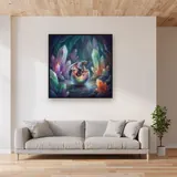 Baby Dragon Hatching in a Crystal Cave – displayed in a living room