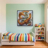 Golden Dragon Among Cloudy Peaks – Kids room