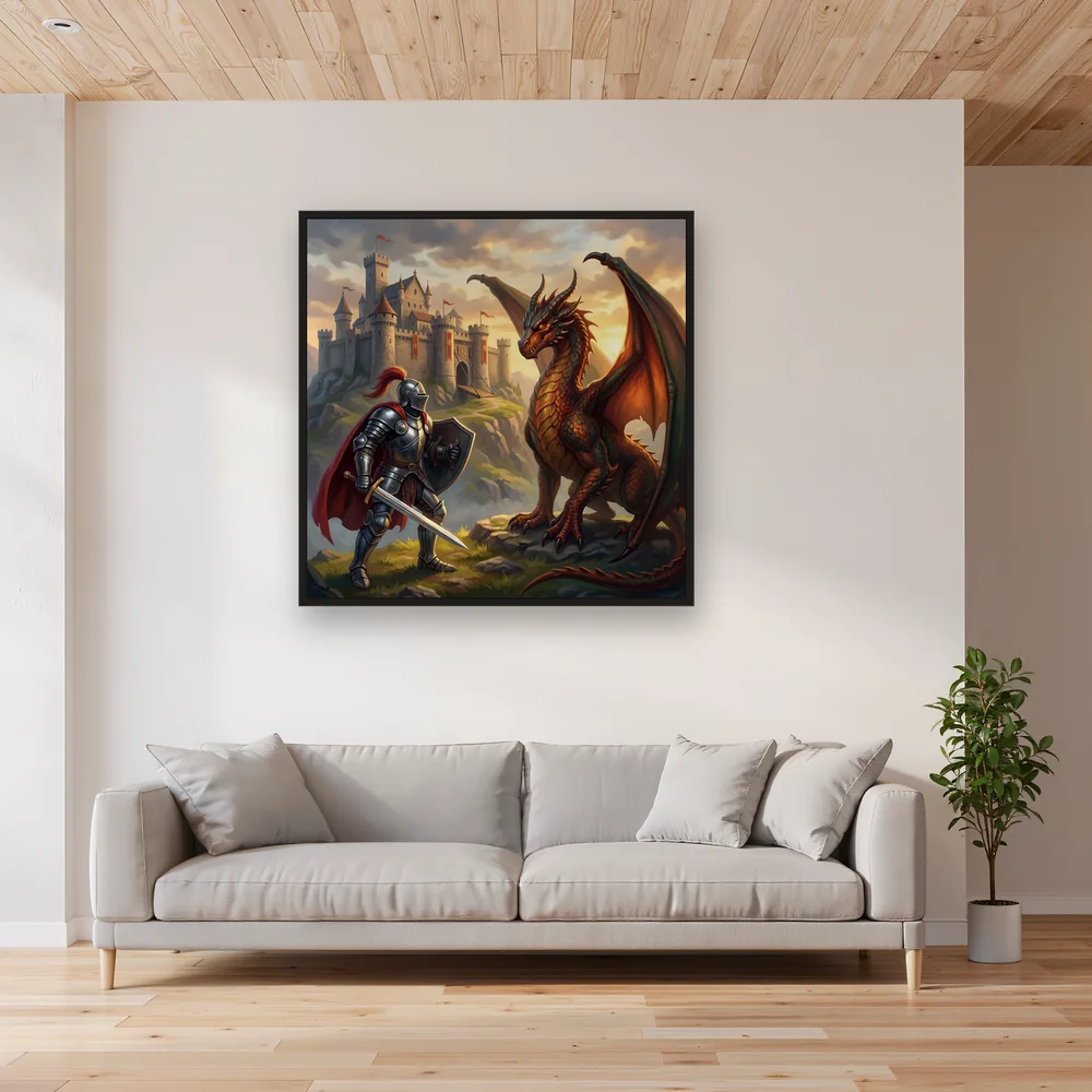 Knight and Dragon Before the Castle – Living room