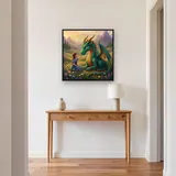 Girl Petting Friendly Dragon in Meadow – Hallway