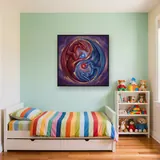 Crimson and Azure Dragons Yin Yang – Kids room