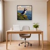 Puffin on a Grassy Cliff – Office