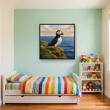 Puffin on a Grassy Cliff – Kids room