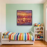 Pink Flamingo Flock at Sunrise – Kids room