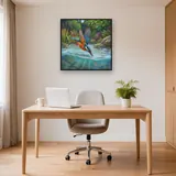 Kingfisher Diving Into a Clear Stream – Office