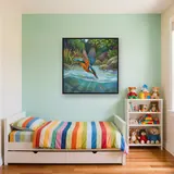Kingfisher Diving Into a Clear Stream – Kids room