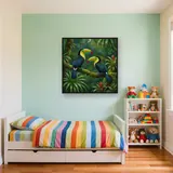 Two Toucans on a Jungle Branch – Kids room