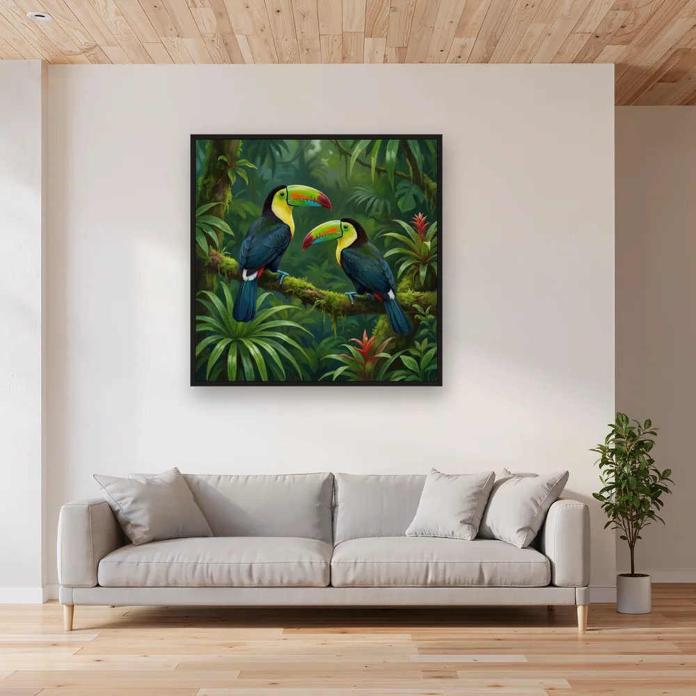 Two Toucans on a Jungle Branch – Living room