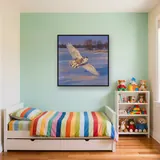 Snowy Owl Over Winter Field – Kids room