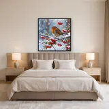 Pettirosso tra Bacche Rosse e Neve – Camera