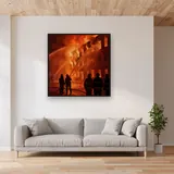 Brave Firefighters Against the Burning Building – displayed in a living room
