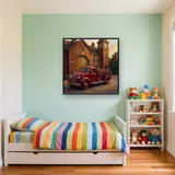 Vintage Fire Truck at Old Station – Kids room