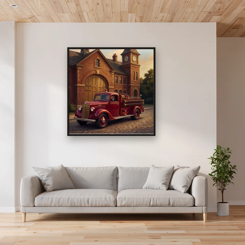 Vintage Fire Truck at Old Station – Living room