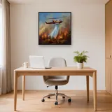 Helicopter Water Drop Over Flames – Office