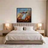 Helicopter Water Drop Over Flames – Bedroom