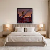 Firefighter on Aerial Ladder at Dusk – Bedroom