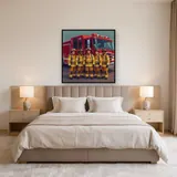 Smiling Firefighters by the Red Truck – Bedroom