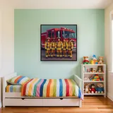 Smiling Firefighters by the Red Truck – Kids room