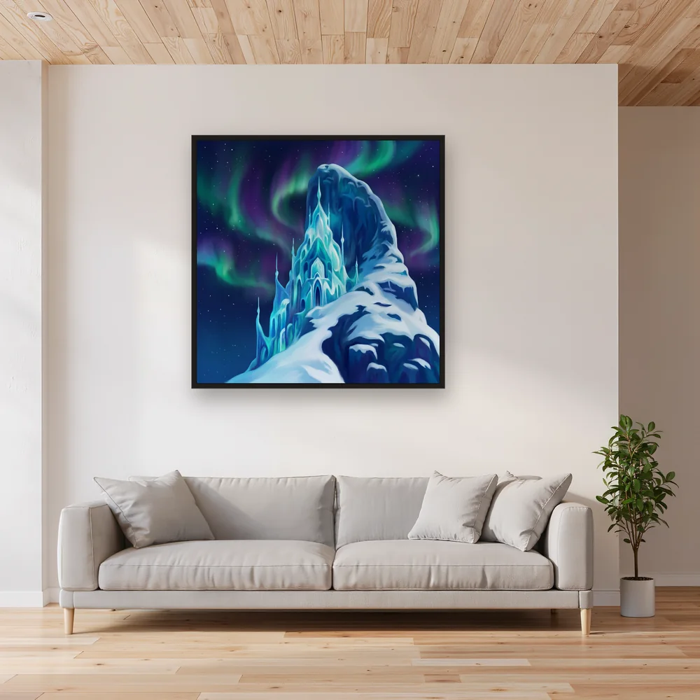 Ice Castle Under Northern Lights – Living room