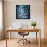 Enchanted Winter Forest Ice Waterfall Spirits – Office