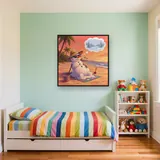 Snowman Beach Daydream in Summer Hat – Kids room