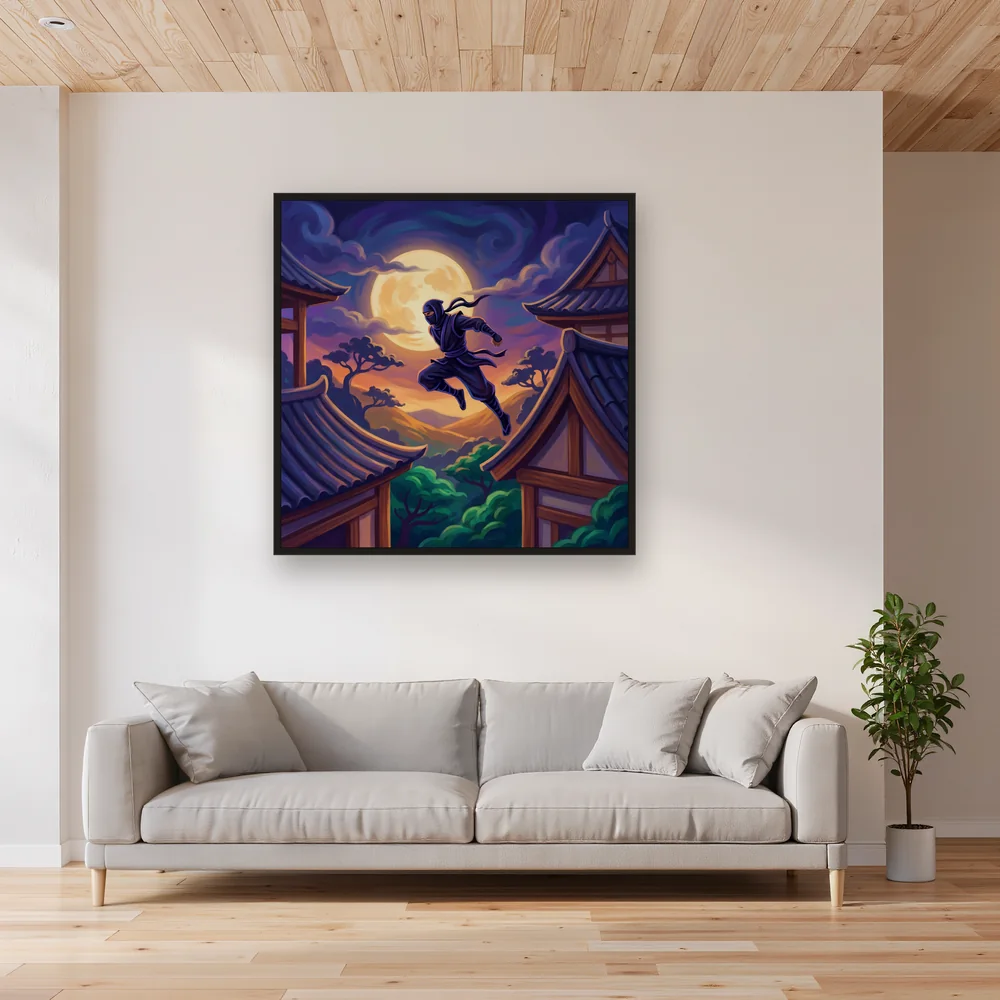 Moonlit Ninja Rooftop Leap – Living room