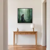 Kneeling Samurai in Misty Bamboo – Hallway
