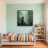 Kneeling Samurai in Misty Bamboo – Kids room