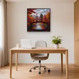 Geisha and Samurai on Autumn Bridge – Office