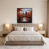 Geisha and Samurai on Autumn Bridge – Bedroom