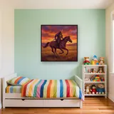 Samurai Charging at Sunset – Kids room