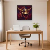 Golden-Horned Samurai Helmet Portrait – Office