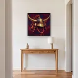 Golden-Horned Samurai Helmet Portrait – Hallway