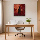 Ninja with Katana Among Red Maple Leaves – Office