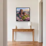 Hilltop Castle with Koi Banners – Hallway