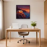 Vintage Camper Van on Sunset Cliff – Office