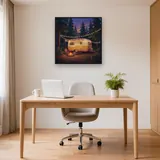 Pine Forest Camper Van at Dusk – Office